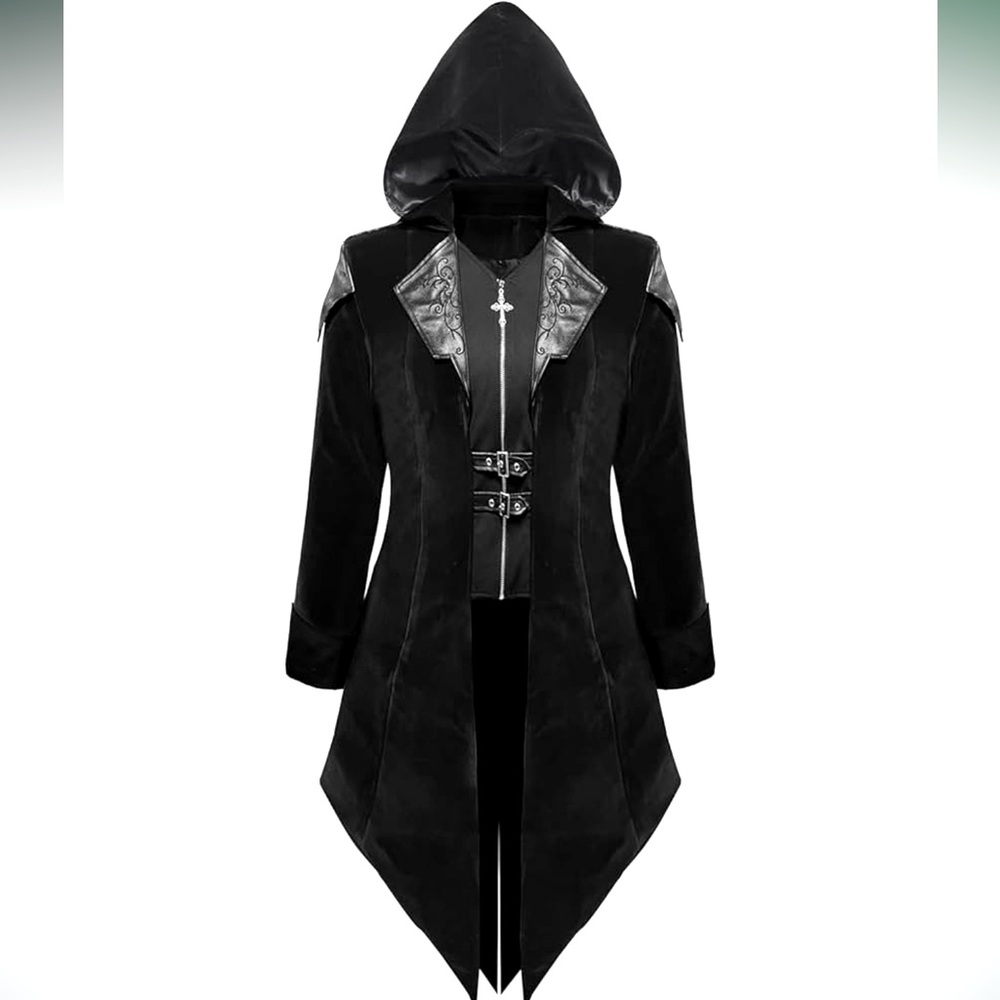 NWOT Men Steampunk Medieval Jacket Vampire Victorian Gothic Pirate Frock Coat